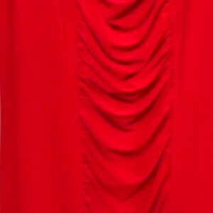 Elegant Red Draped Dress